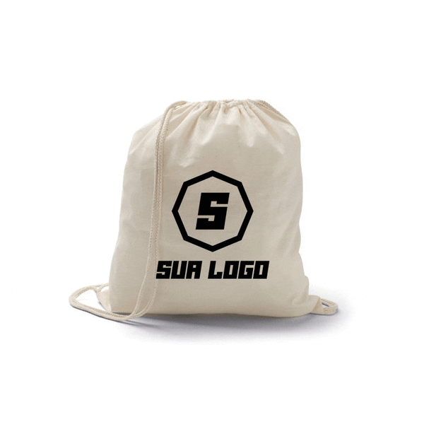 50 Unid Mochila Saco Algodão Cru Personalizado