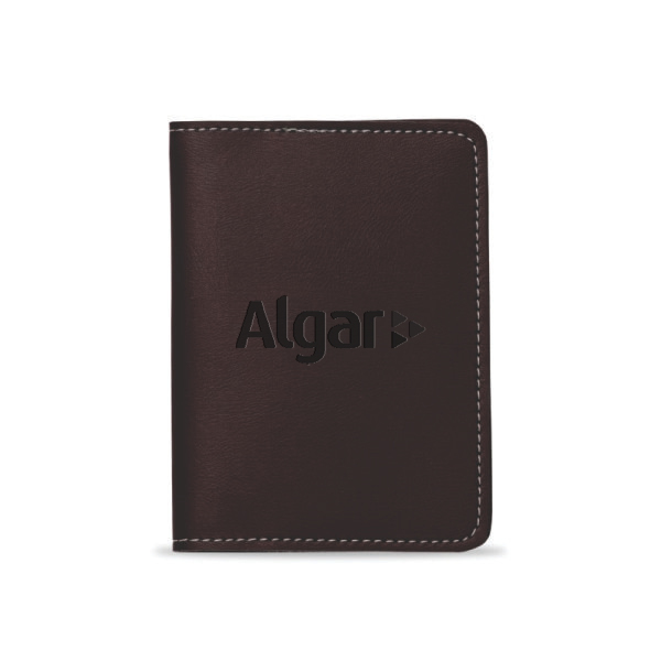 Porta Passaporte Bidins Marrom Personalizado