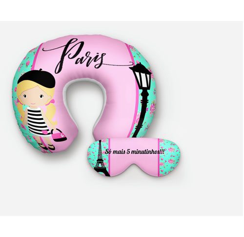 Almofada de Pescoço e Tapa Olho Personalizado