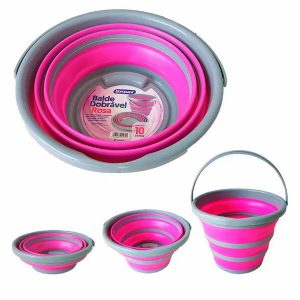 Balde Dobrável 10 Litros Retrátil Limpeza Imediata