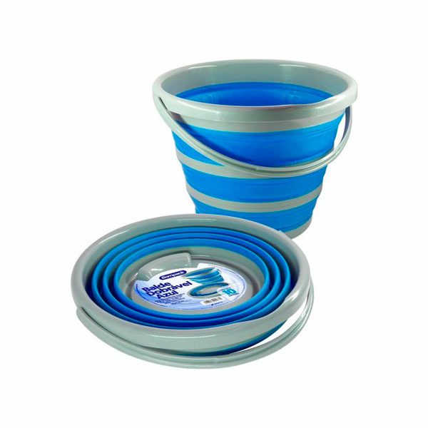 Balde Silicone Dobrável Retrátil 10 Litros Azul