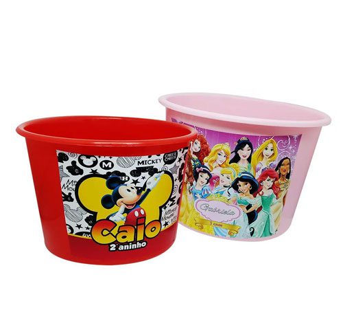 Balde de Pipoca Personalizado para Festa Infantil