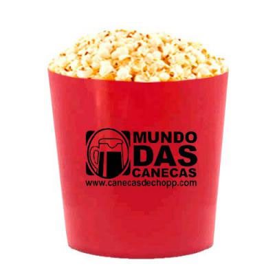 Balde de Pipoca Vermelho para Personalizar