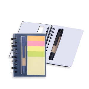Bloco de anotações com mini caneta