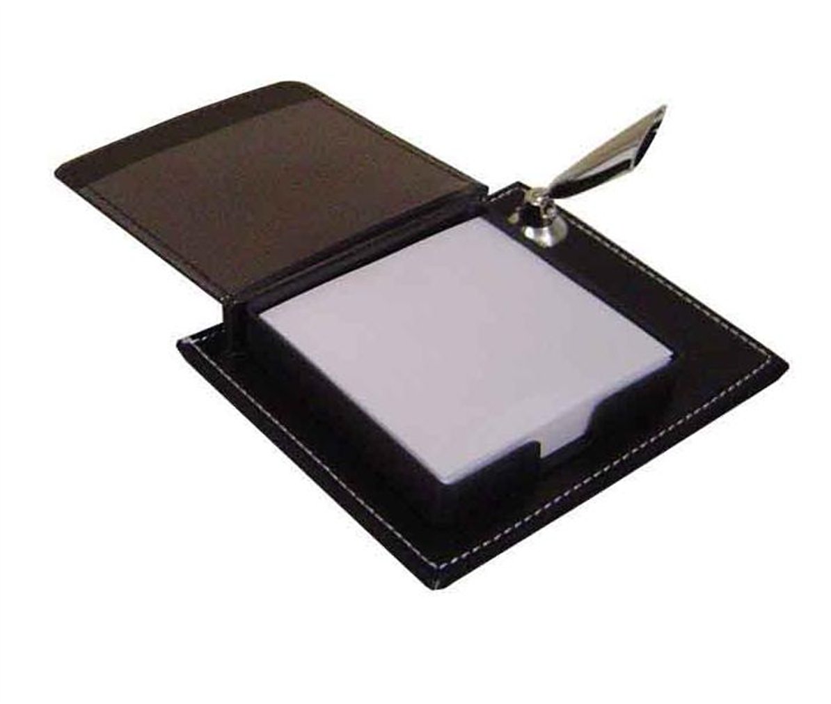 Bloco de anotações com porta canetas