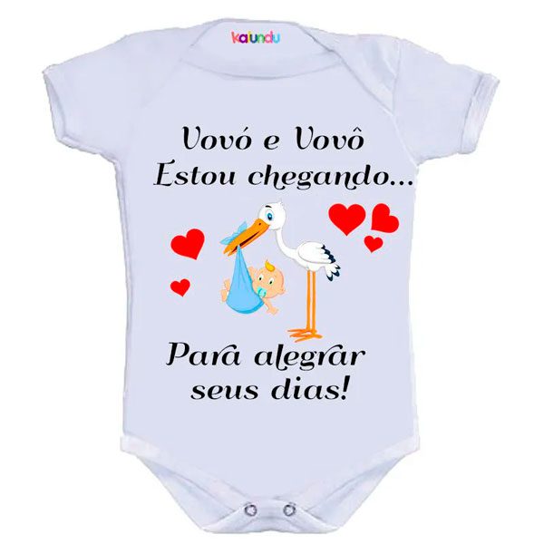 Body Baby Branco Personalizado Vovó e Vovô Estou Chegando