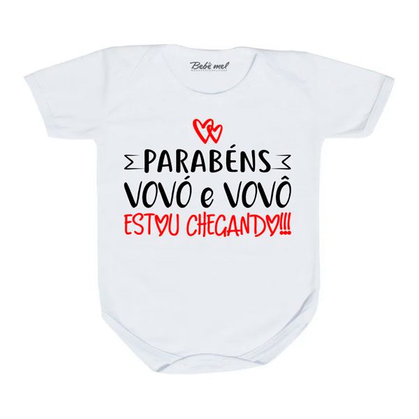 Body Baby Branco Personalizado Vovó e Vovô Estou Chegando