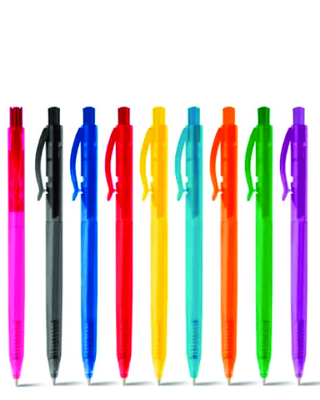 Caneta colorida com grip personalizada