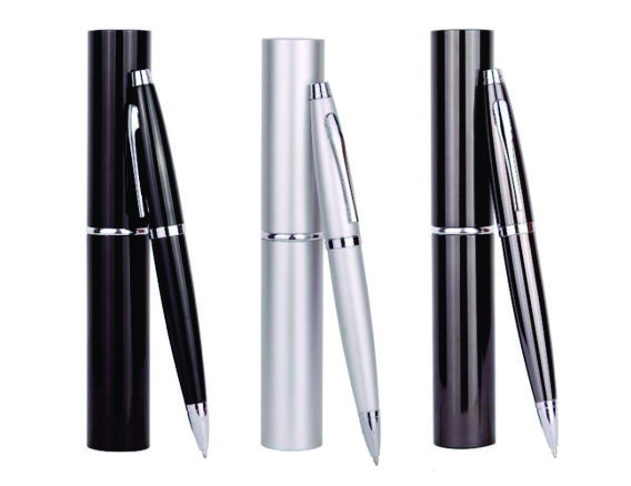 Caneta metal personalizada com estojo