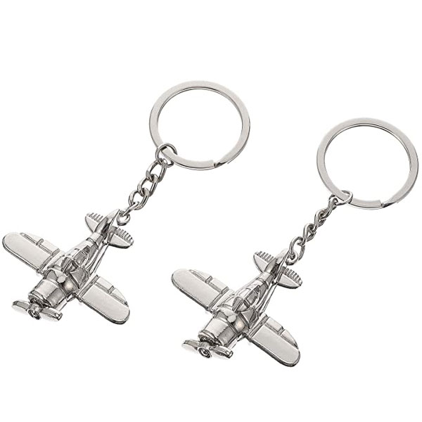 Chaveiro de metal avião com resina