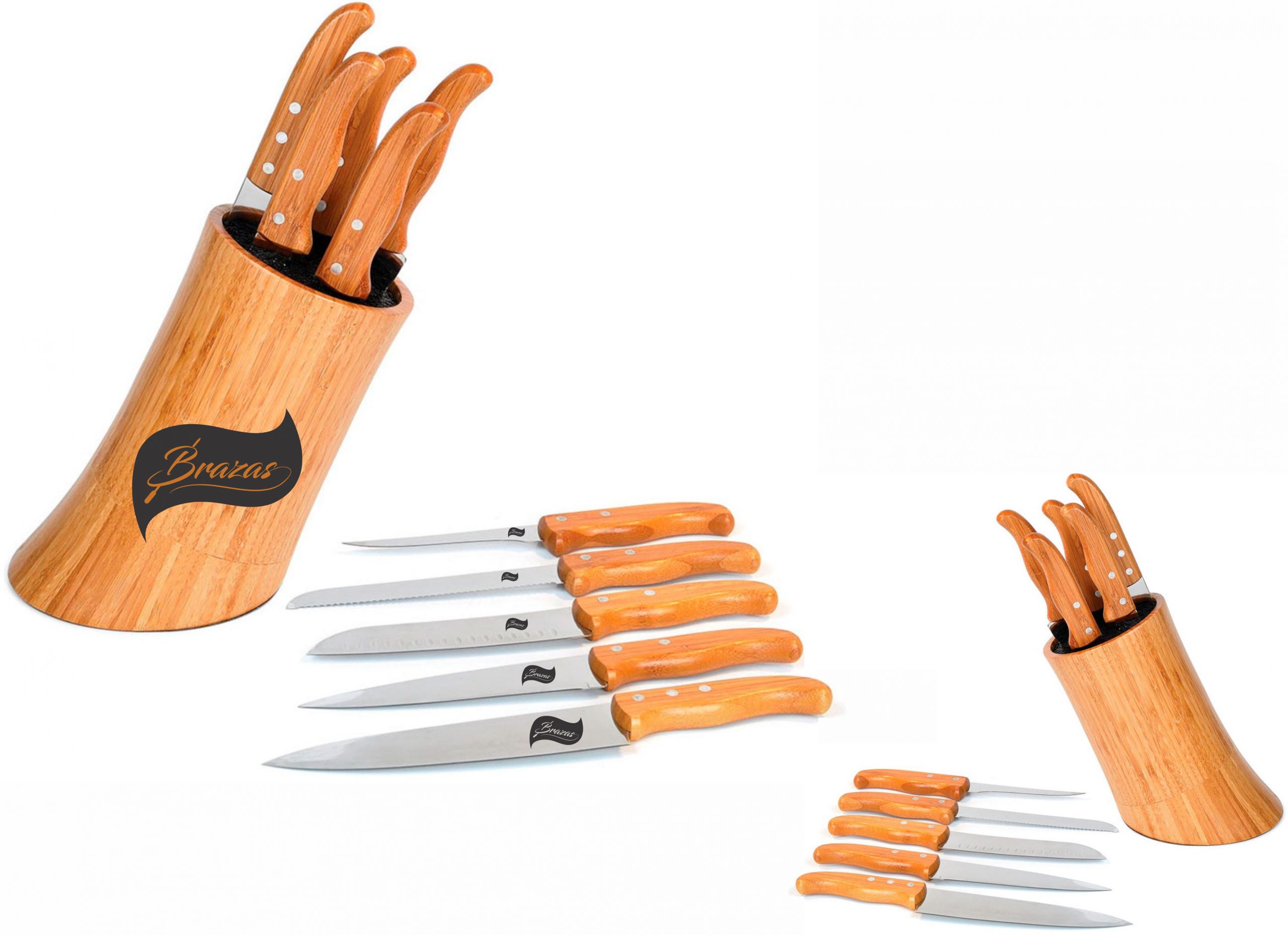 Conjunto de Facas com Cepo Personalizado