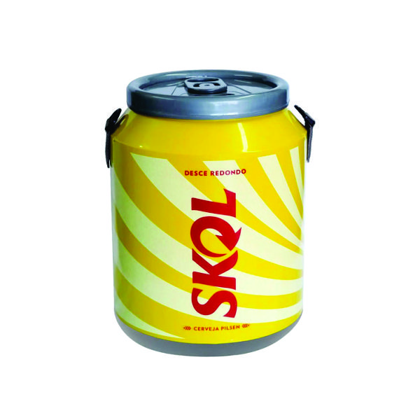 Cooler Térmico Redondo Estampa Azul Beer 30 Litros com Alça