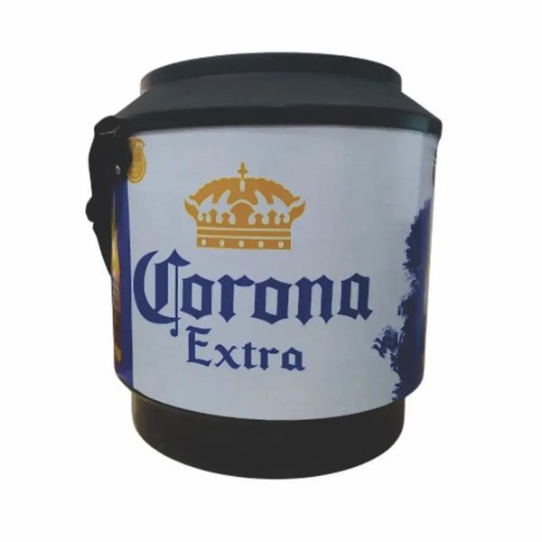 Cooler Térmico Redondo Estampa Preta 10 Litros com Alça