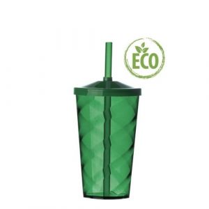 Copo com canudo de acrílico para festa