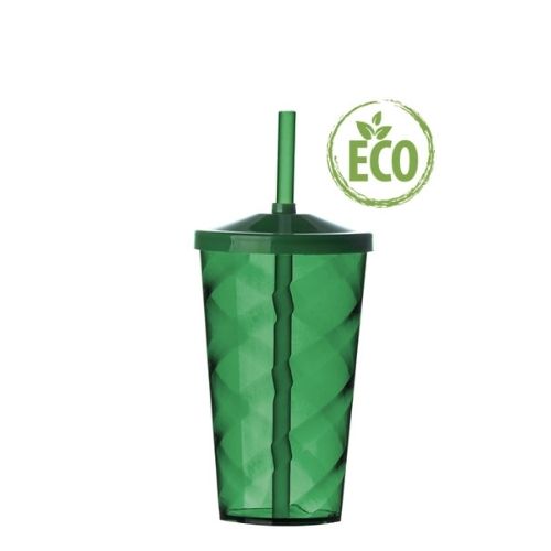 Copo com canudo de acrílico para festa