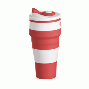 Copo de silicone retrátil personalizado brinde ecológico