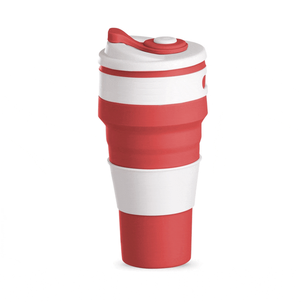 Copo de silicone retrátil personalizado brinde ecológico