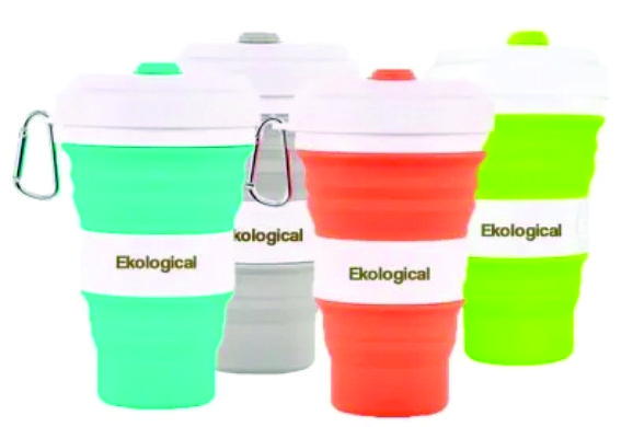 Copo dobrável de silicone