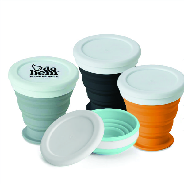 Copo dobrável de silicone