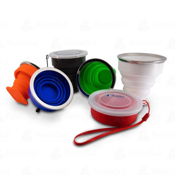 Copo dobrável silicone personalizado