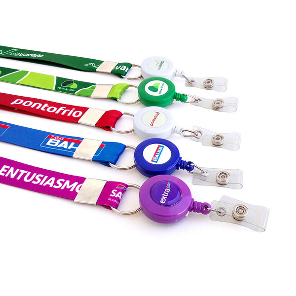 Cordão porta crachá retrátil personalizado