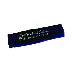 Faixa De Cabelo Personalizada Com Logomarca Bordada Azul