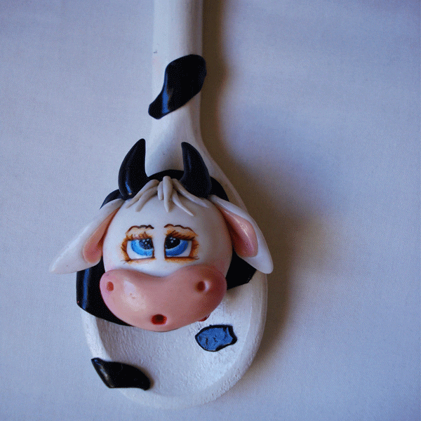 Jogo com 3 Colheres de Pau Decoradas