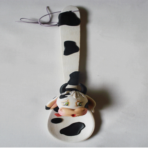 Jogo com 3 Colheres de Pau Decoradas