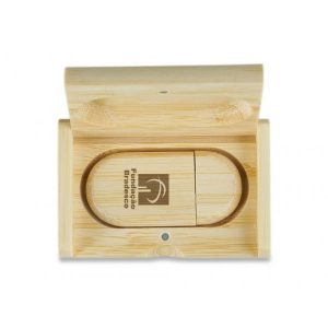 Kit Pen Drive Bambu Estojo