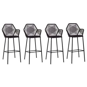 Kit 4 Banqueta Tropicalia Para Balcão Preta Personalizada