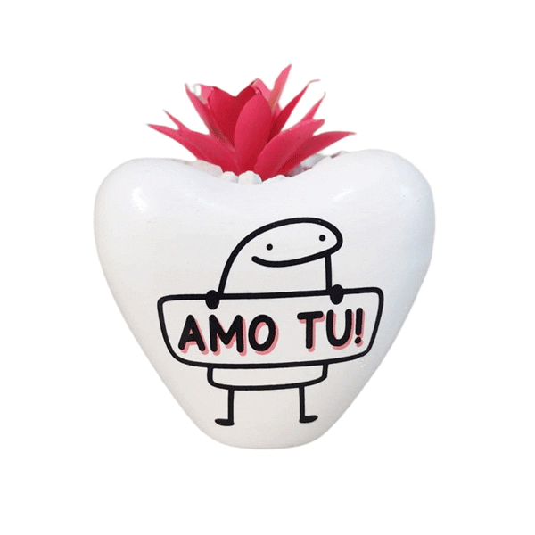 Kit 6 Mini Vaso Coração Personalizado De Cerâmica G