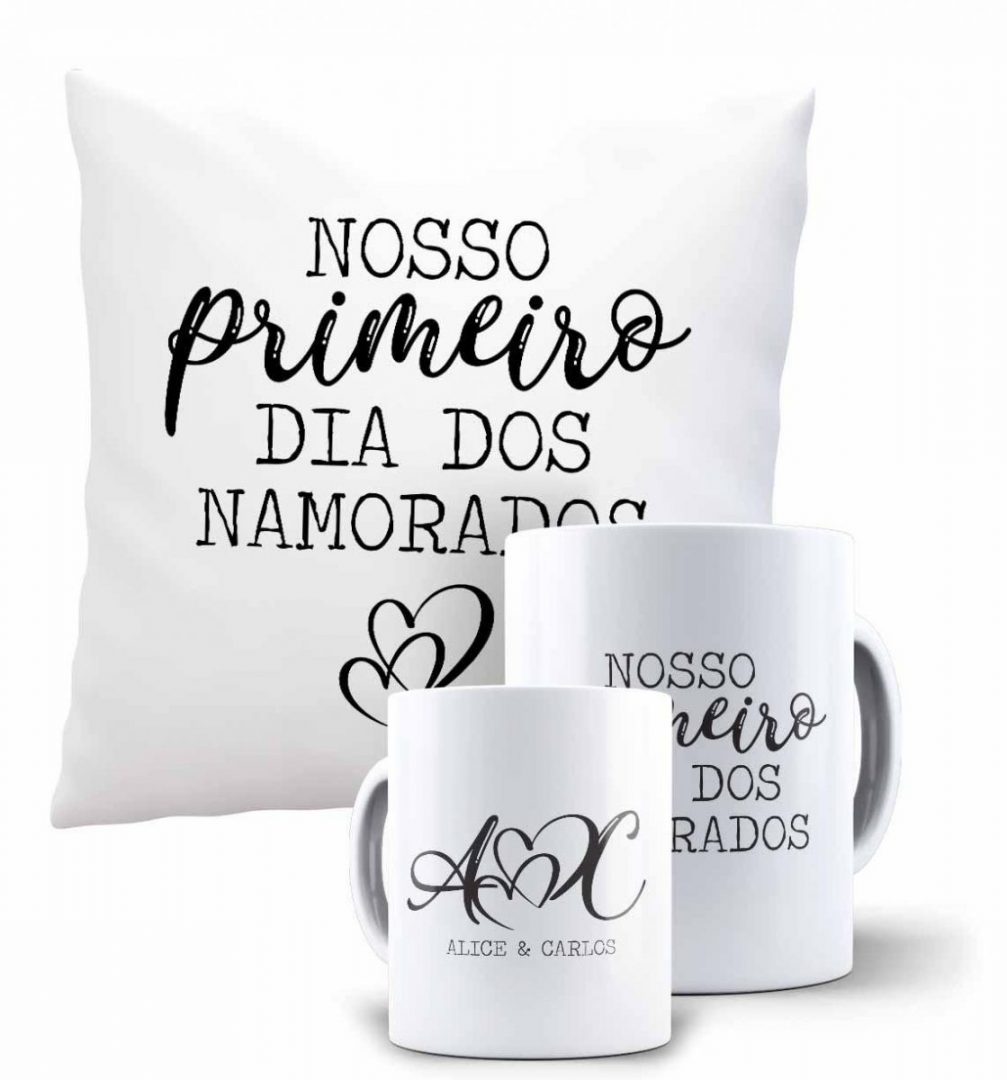 Kit Almofada e Caneca Dia dos Namorados