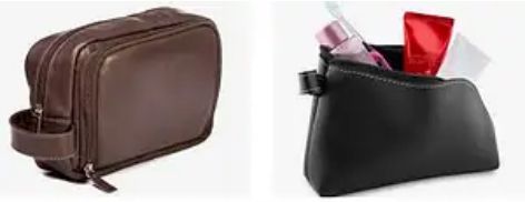 Kit Necessaire de Couro de viagem personalizada