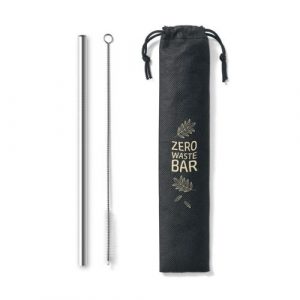 Kit canudo de metal com escovinha personalizado