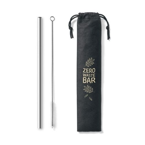 Kit canudo de metal com escovinha personalizado