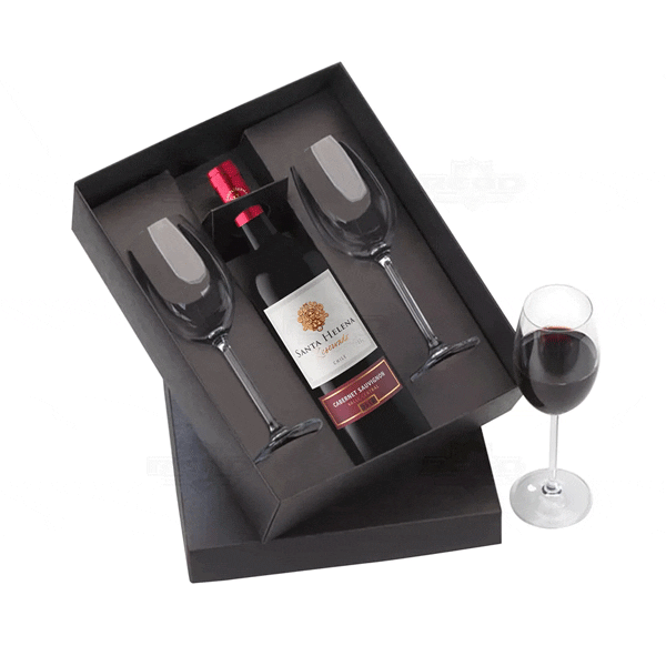 Kit vinho com taças personalizadas