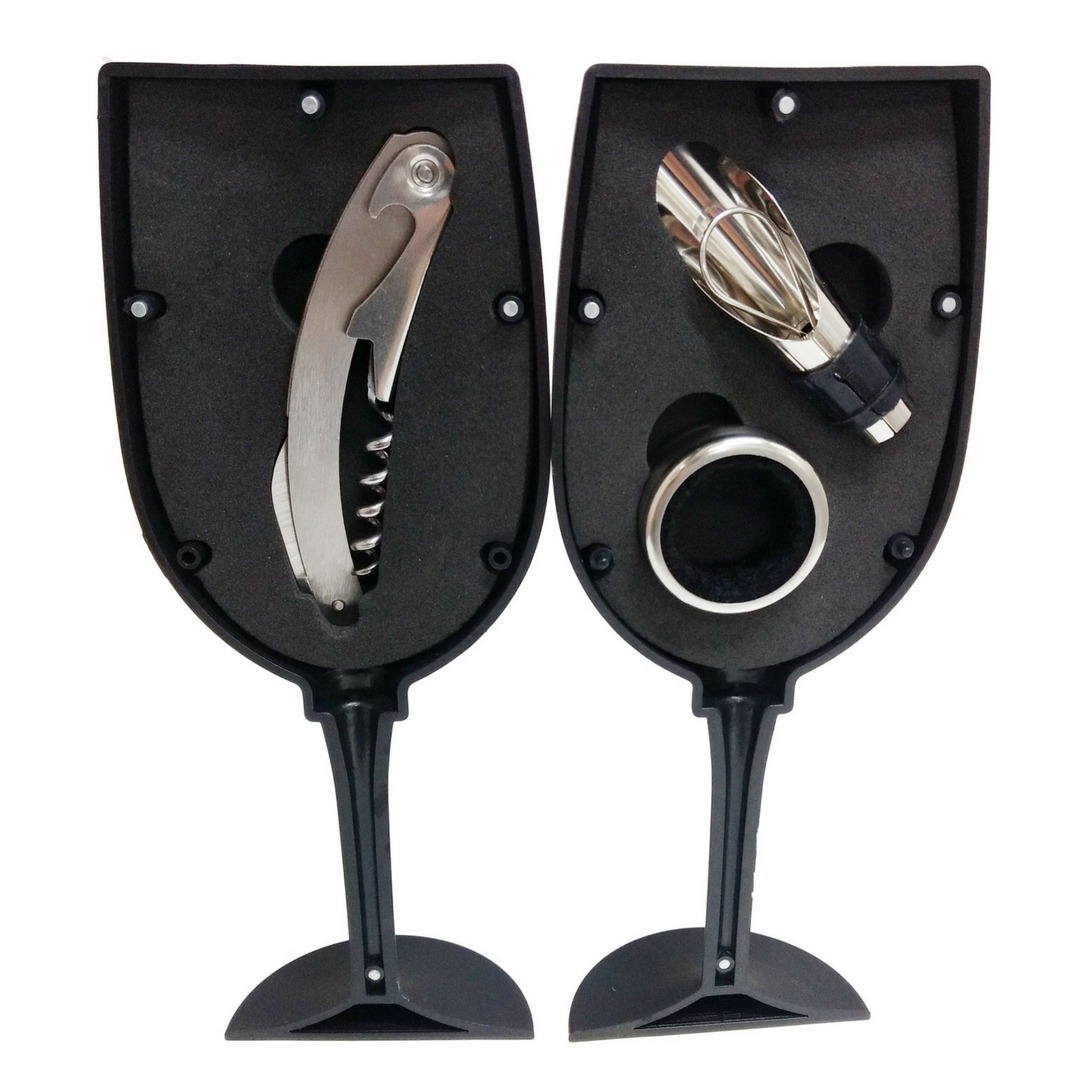 Kit vinho no formato de taça