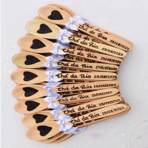 Lembrancinha Chá Rifa Colher De Pau Personalizada