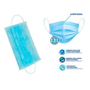 Máscara TNT Azul com Anvisa Personalizada - Proteção e Estilo