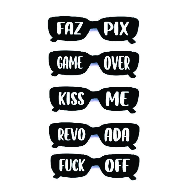 Óculos Color Estilo Revoada Lentes Escritas