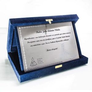 Placa de homenagem formatura