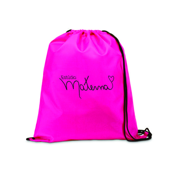 Saco mochila rosa personalizada