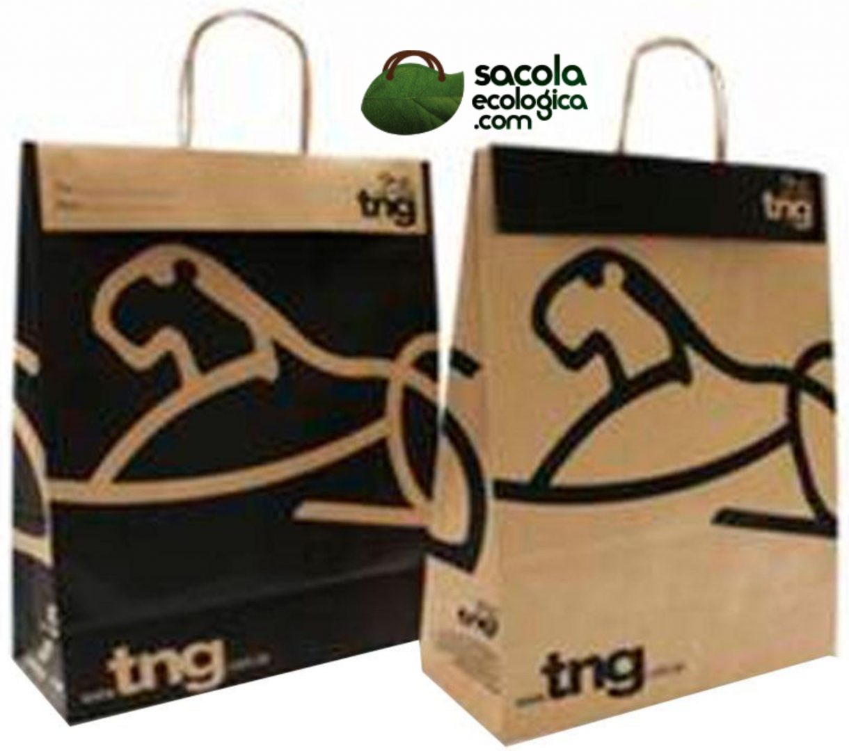 Sacolas em papel kraft com Aba