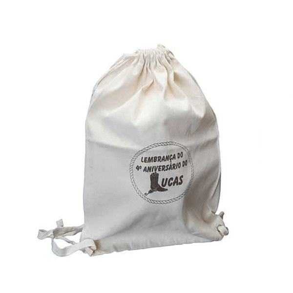 Saquinho Ecológico de Algodão Cru Personalizado com sua Logo
