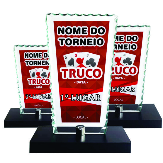 Troféu vidro personalizado