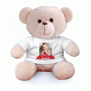 Urso de Pelúcia Feliz Natal Personalizado com Foto