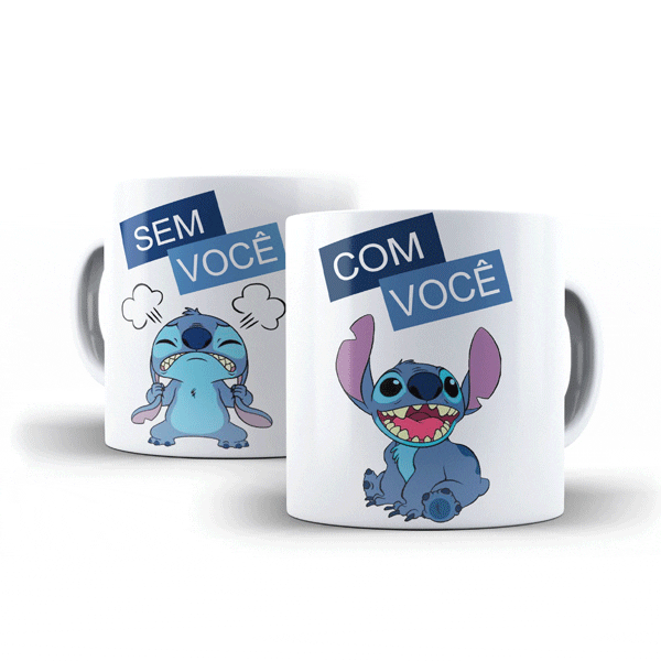 Xícara Personalizada Stitch Lilo Com Você Sem Você