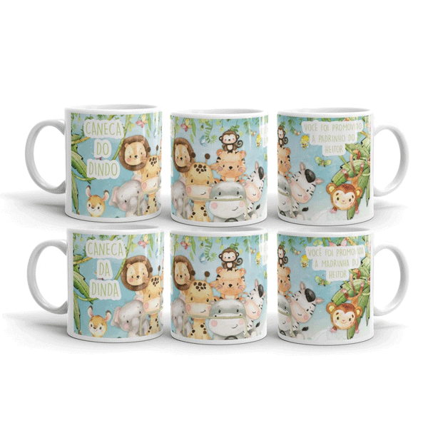 Xicara de Porcelana Personalizada Safári