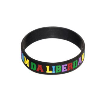 Pulseira de silicone com mensagem multicolorida