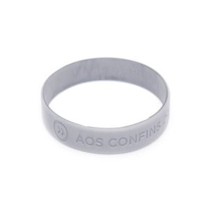 Pulseira de silicone prateada personalizada